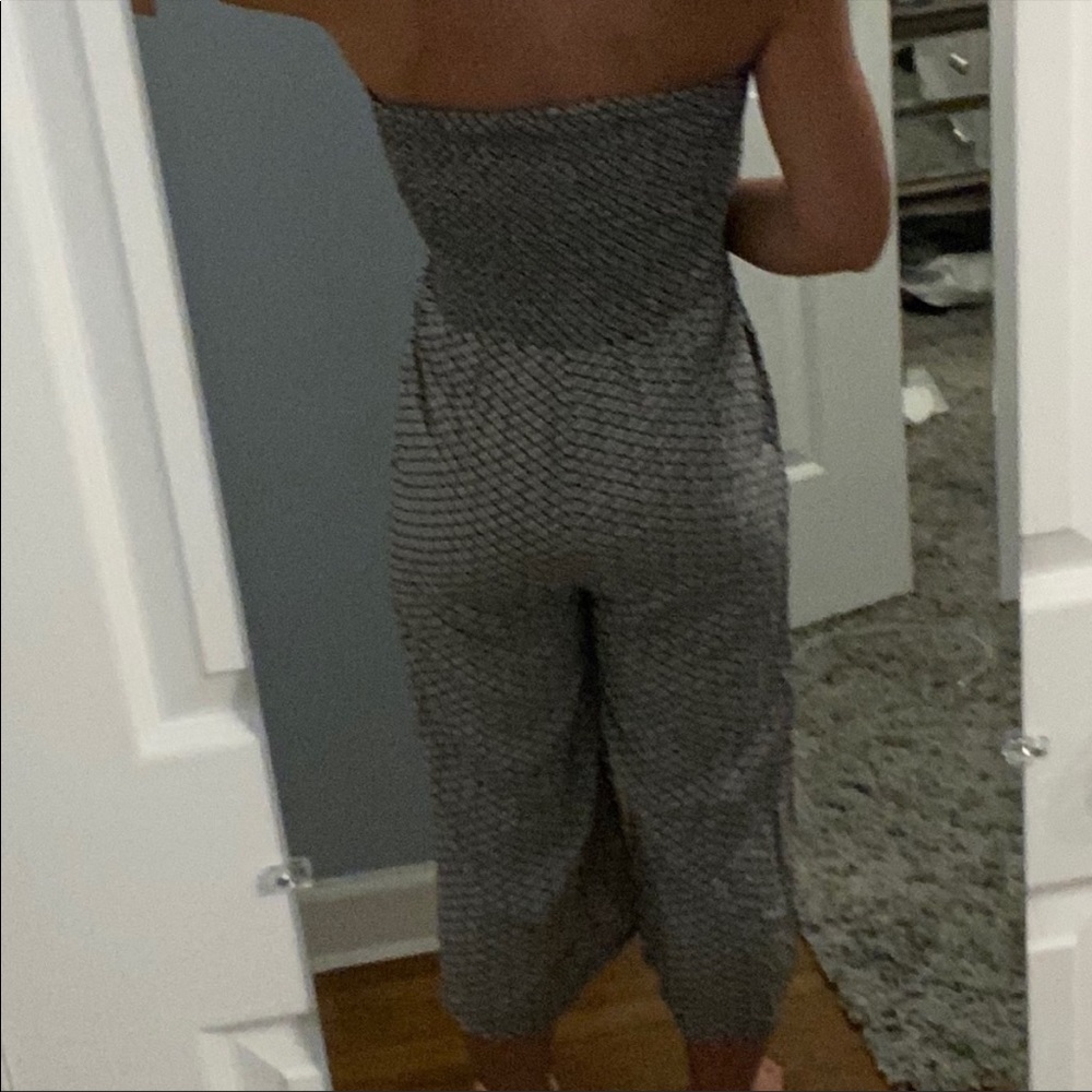 LF Black and White Strapless Jumpsuit - Picture 3 of 7